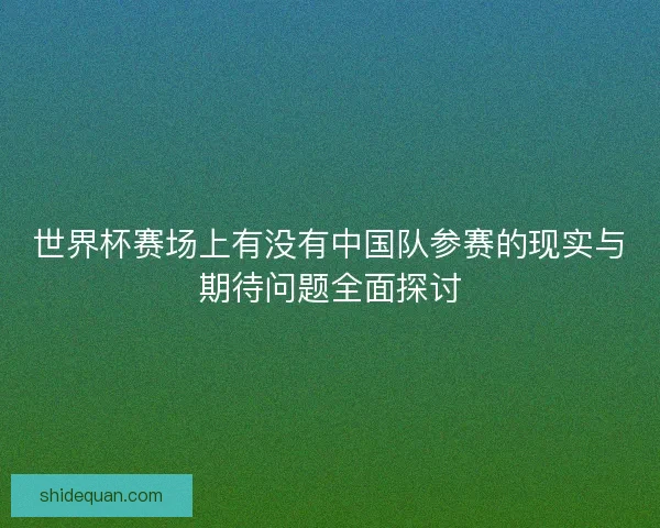 世界杯赛场上有没有中国队参赛的现实与期待问题全面探讨